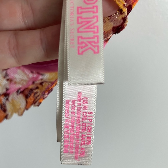 PINK Victoria's Secret Floral Lace push up Bralette - Pink and Orange size small - Picture 5 of 5